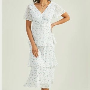 Altar'd State White Floral Maxi Dress